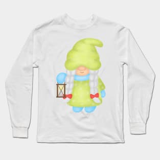 Sweet gnome walks with lantern Long Sleeve T-Shirt